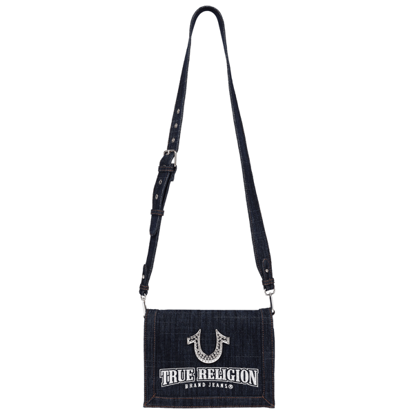 True Religion Bling Horseshoe Denim Messenger Bag