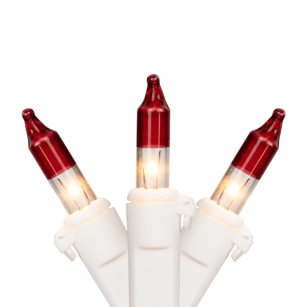 Northlight 10ft. Mini Clear with Red Tips Christmas Light Set - image 