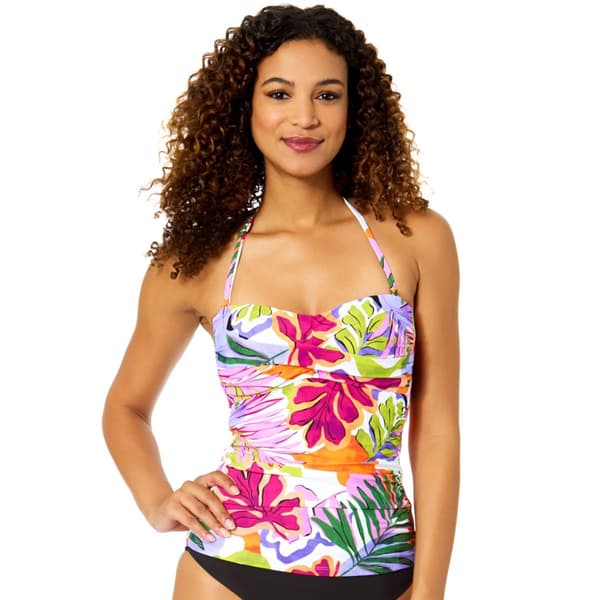 Womens Anne Cole Mod Tropical Twist Front Strapless Tankini - image 