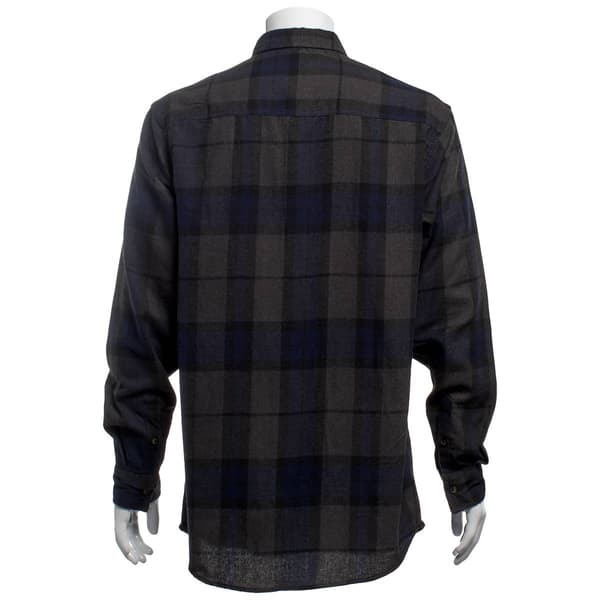 Mens Big & Tall Mountain Ridge Flannel Shirt-Black/Blue/Charcoal