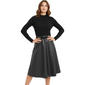 Petites Robbie Bee Long Sleeve Mock Neck Faux Leather Bottom Dre - image 1