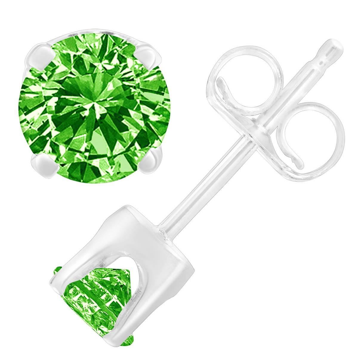 Haus of Brilliance Sterling Silver Treated Green Diamond...