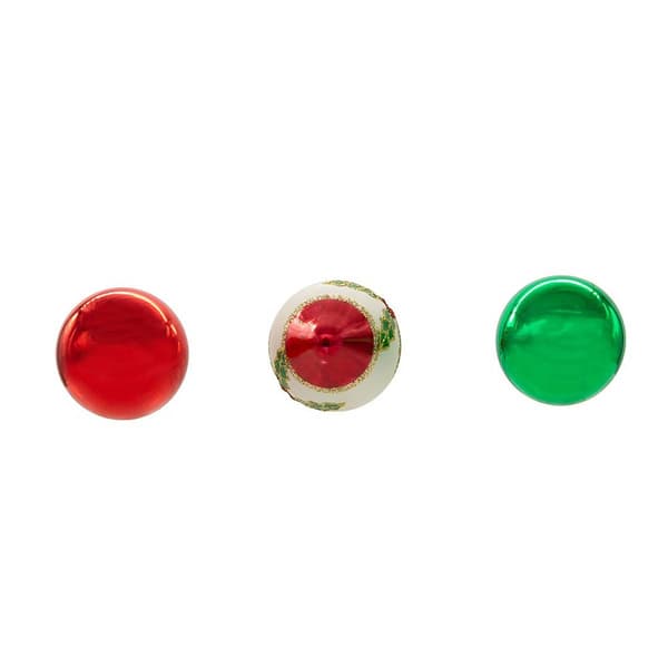 Kurt Adler 35MM Glass Green and Red 12pc. Ornament Set