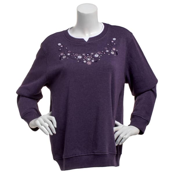 Womens Hasting & Smith Aster Paisley Studded Fleece Sweatshirt