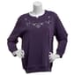Womens Hasting & Smith Aster Paisley Studded Fleece Sweatshirt - image 1