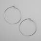 Design Collection Polished Silver Thin Large Hoop Earrings - image 1