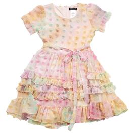 Girls &#40;7-16&#41; Rare Too Ombre Textured Dot Chiffon Party Dress