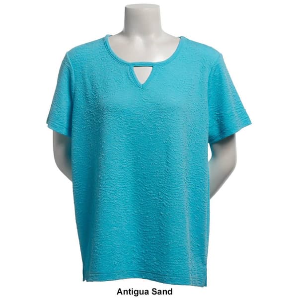 Plus Size Hasting & Smith Short Sleeve Keyhole Textured Tee