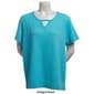 Plus Size Hasting & Smith Short Sleeve Keyhole Textured Tee - image 3