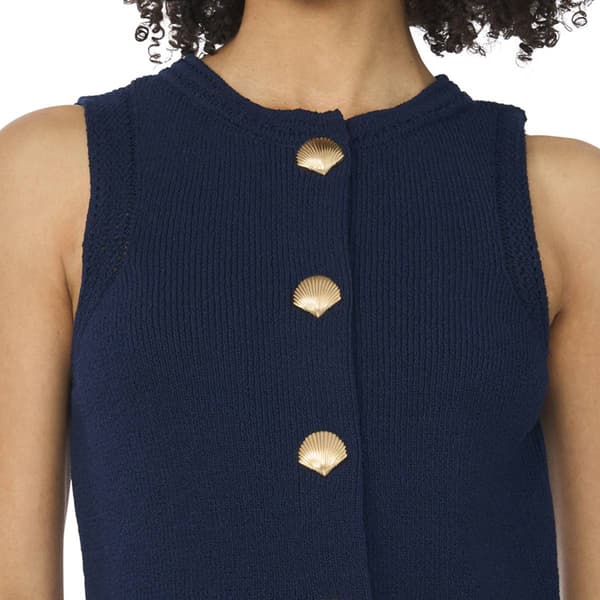 Womens Cece Sleeveless Seashell Button Detail Sweater