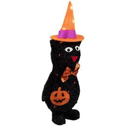 Northlight Seasonal 24in. Black Cat in Witch's Hat Yard Decor