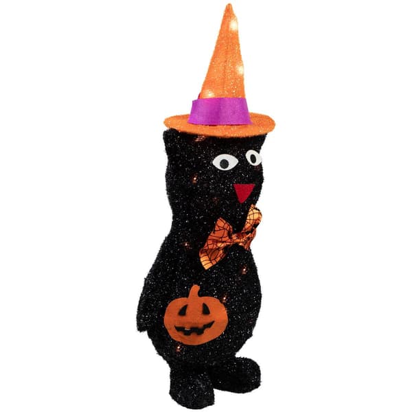 Northlight Seasonal 24in. Black Cat in Witch's Hat Yard Decor
