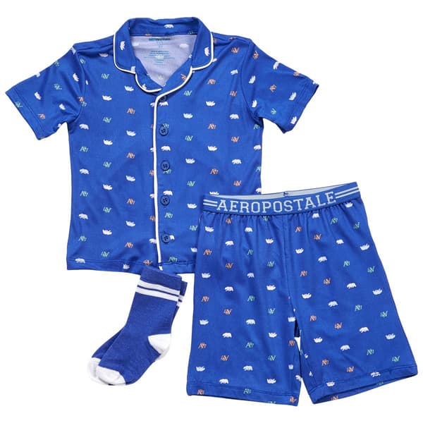 Toddler Boy Aeropostale Aero Bears Pajama Set with Socks - image 