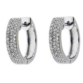 Diamond Classics&#40;tm&#41; Sterling Silver 1/4ctw. Hoop Earrings