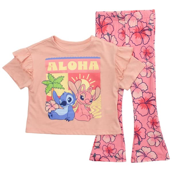 Toddler Girl Disney Aloha Stitch & Angel Tee & Leggings Set - image 