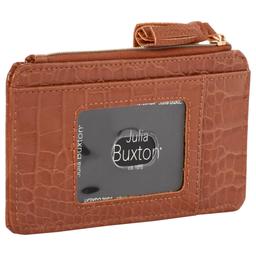 Womens Julia Buxton Slim Card Case - Camel Croco