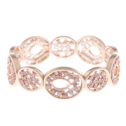 Gloria Vanderbilt Rose Gold-Tone Pink Stretch Bracelet