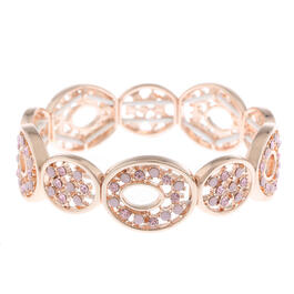 Gloria Vanderbilt Rose Gold-Tone Pink Stretch Bracelet
