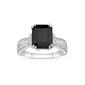 Gemminded Sterling 8mm Cushion Onyx & White Topaz Statement Ring - image 1