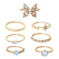 Jessica Simpson 7pc. Butterfly & Moonstone Rings - image 1