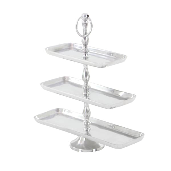9th & Pike®  Silver 3-Tier Tray Stand