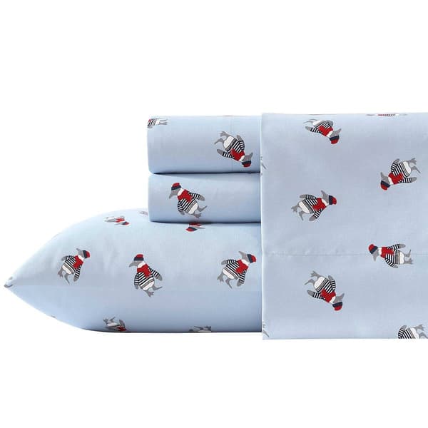 Nautica Penguin Toss Flannel Sheet Set - image 
