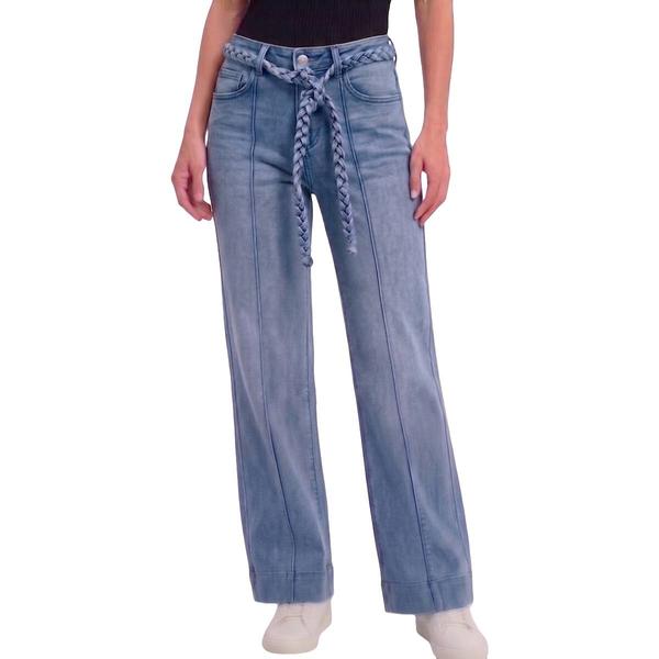 Womens Angels of Difference Braid Belt Straight Leg Jeans