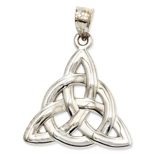 Unisex Gold Classics&#40;tm&#41; 14kt. White Gold Trinity Pendant - image 