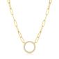 Forever Facets 18kt. Gold Plated Circle Paperclip Necklace - image 2