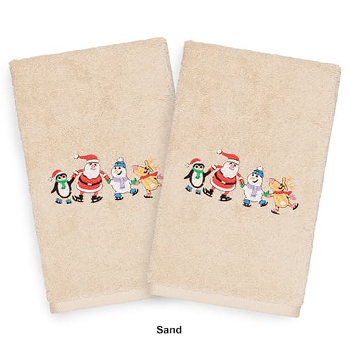 Linum Home Textiles Christmas Skating Party Hand Towel - Set of 2