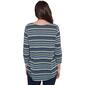Petite Ruby Rd. Resort Ready 3/4 Sleeve Pebble Stripe Knit Top - image 2
