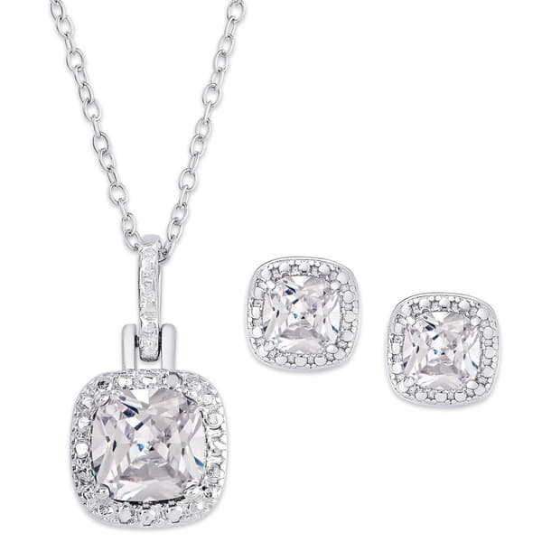 Gianni Argento 3pc. Cushion-Cut Lab Grown White Sapphire Set - image 