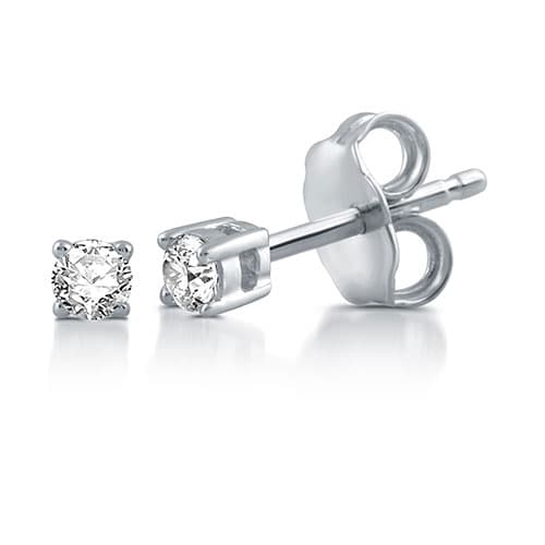 Diamond Classics&#40;tm&#41; Sterling Silver 1/10ctw. Stud Earrings - image 