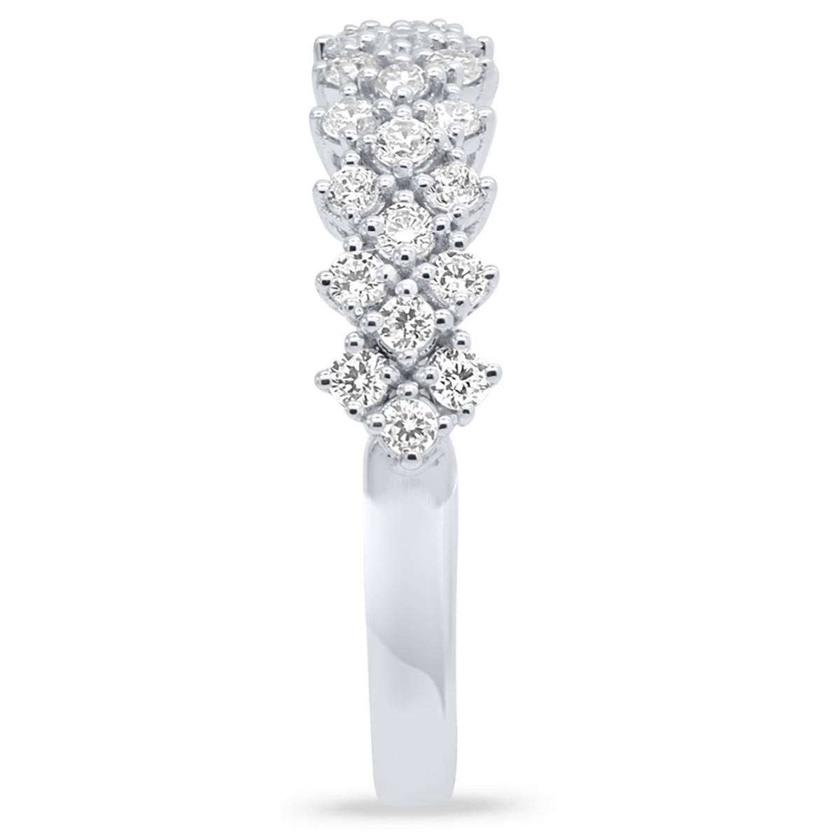 Nova Star® Sterling Silver Lab Grown Clustered Diamond Ring