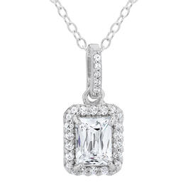 Forever New White Cubic Zirconia Baguette Pendant Necklace