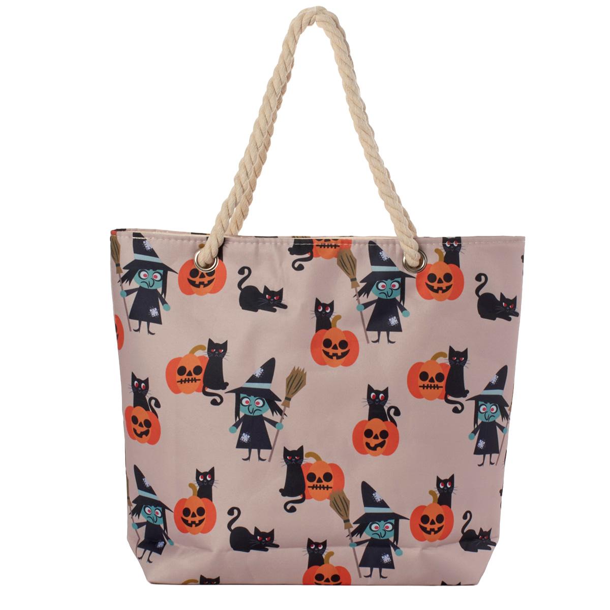 Renshun Witch Cat Pumpkin Tote