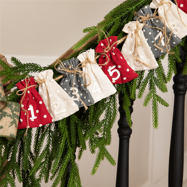 Northlight 6.5ft. Count Down to Christmas Gift Bags Garland