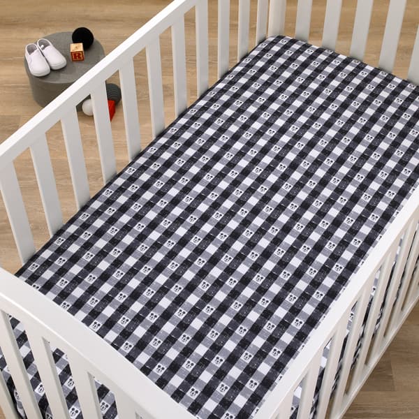 Disney Mickey Mouse Plaid Mini Fitted Crib Sheet