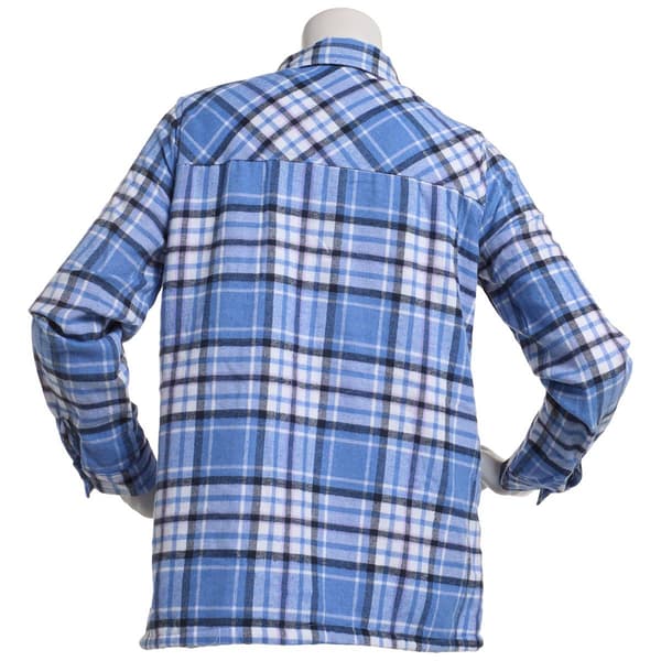 Juniors No Comment Sherpa Lined Flannel Shacket