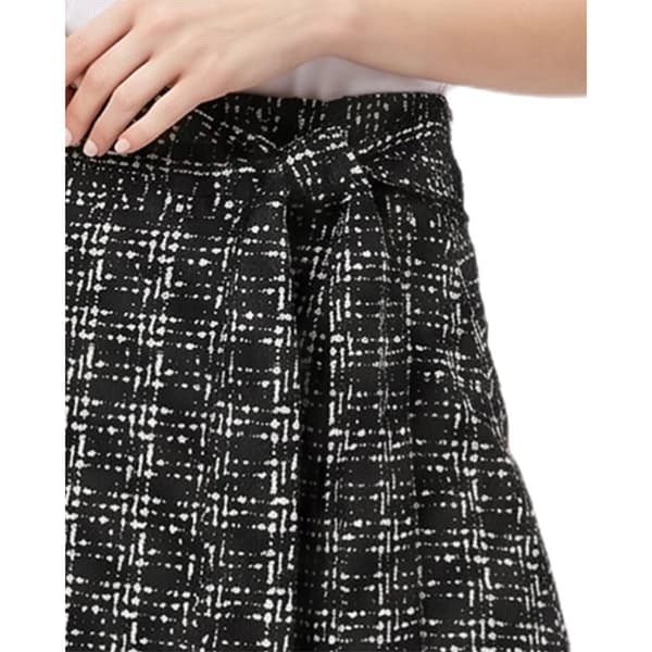 Petite NY Collection Tie Waist Weave Plaid Maxi Skirt