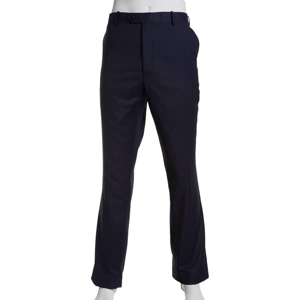 Mens Adolfo Portly Checkered Suit Pants - Navy Blue