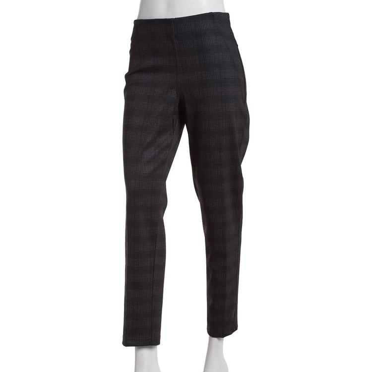 Womens Zac & Rachel Pull On Plaid Compression Pant
