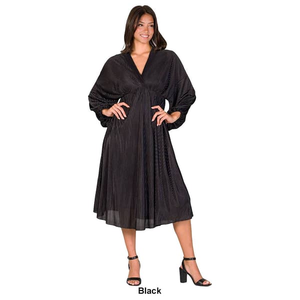 Womens 24/7 Comfort Apparel Shimmer Empire Waist Midi Dress