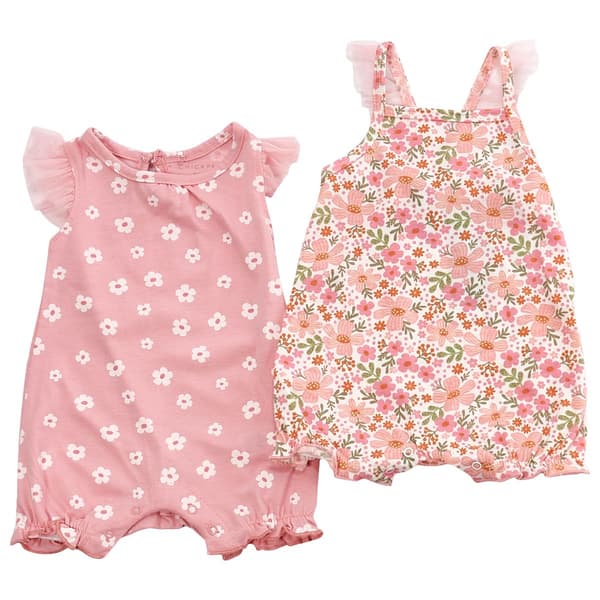 Baby Girl (NB-9M) Chick Pea(R) 2pk. Infant Rompers - image 