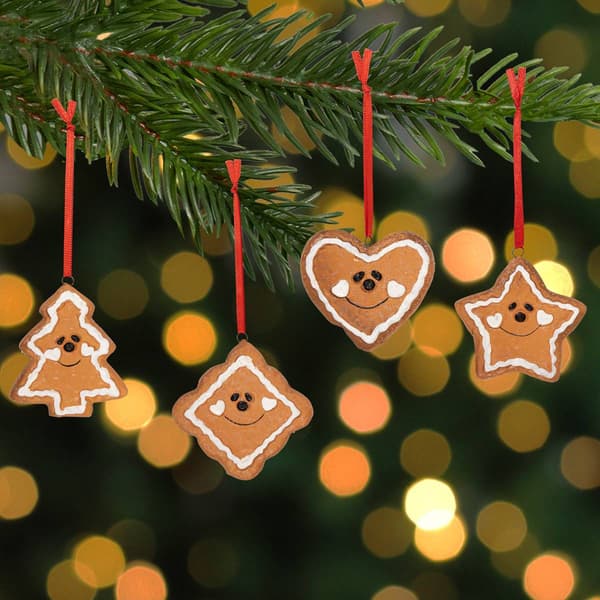 Northlight Seasonal Gingerbread Heart Ornaments - Set of 4