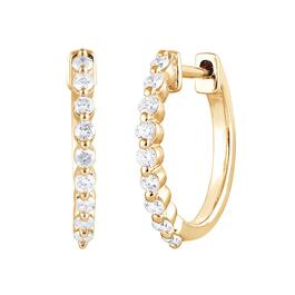 Nova Star&#174; Gold Plated Lab Grown Diamond Hoop Earrings