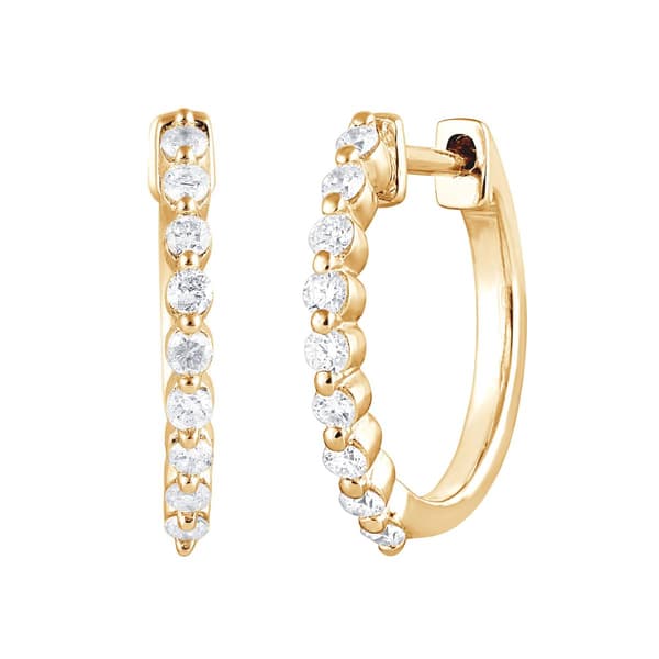 Nova Star® Gold Plated Lab Grown Diamond Hoop Earrings