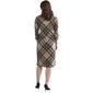 Womens Chetta B 3/4 Sleeve Tie Waist Plaid Hacci Shift Dress - image 2