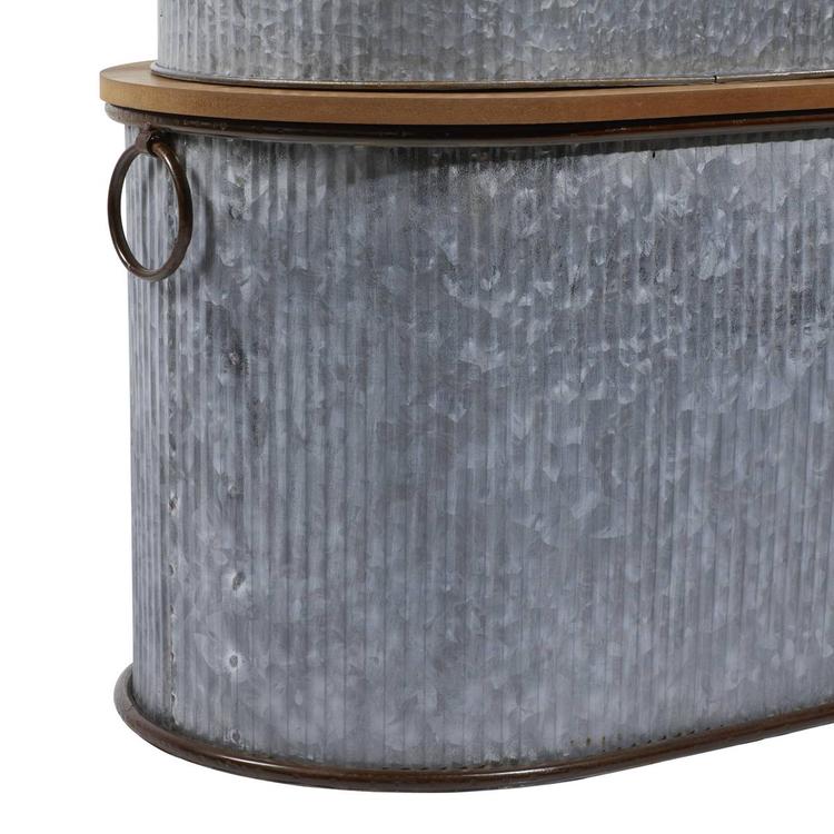 9th & Pike® Farmhouse Silver Entryway Storage Bench Set of 3