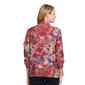 Womens Multiples Roll Tab Sleeve Pleat Front Floral Blouse - image 2